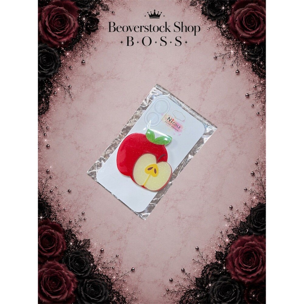 New NIP Nicole Glitter Apple Phone Grip Pop Socket